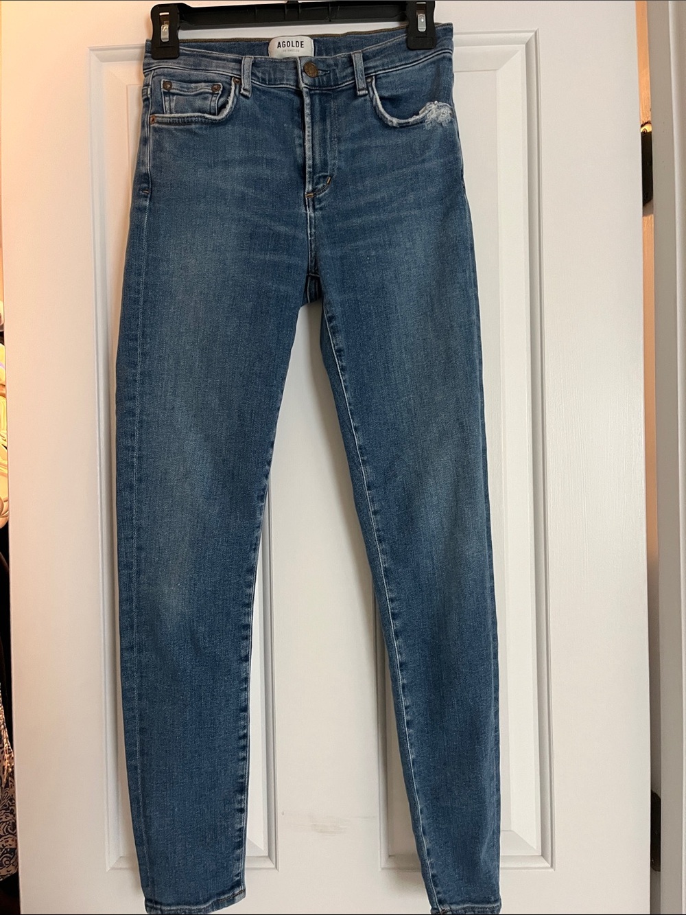 Agolde Skinny High-Rise Jeans in Medium Blue Wash size 26